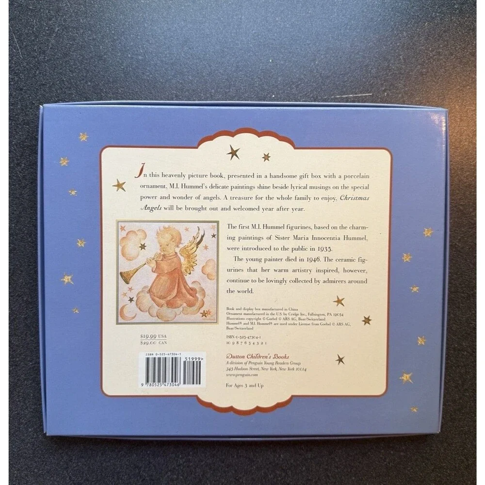 M. J. Hummel Christmas Angels Book and Ornament Gift Set 2004 Retro Holidays